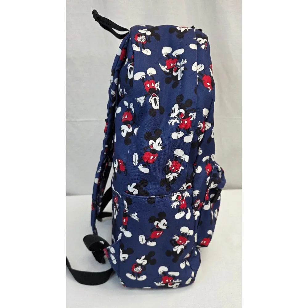 Disney Store Mickey Mouse Backpack Navy Blue All Over Print Canvas School Bag